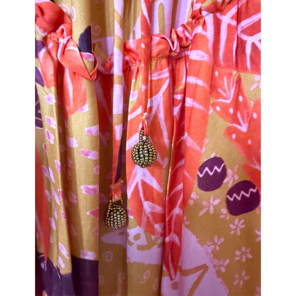 NWT Farm Rio Beige Jungle Panther Lenzing™ Ecovero™ Viscose Maxi Dress, Size XL - Picture 9 of 12